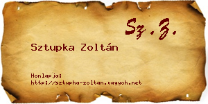 Sztupka Zoltán névjegykártya